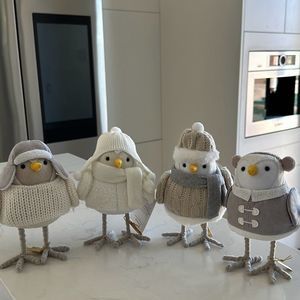 2023 Target Wondershop Christmas Holiday Bird Figurine Wearing Bundle of 4